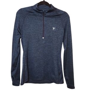 Old Navy Women's Blue/Black Semi Fitted Quarter Zip Active Shirt Size XS